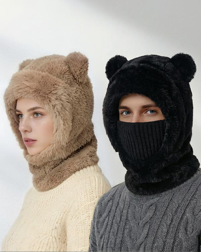 Unisex Windproof Thermal Hat with Cute Bear Ears