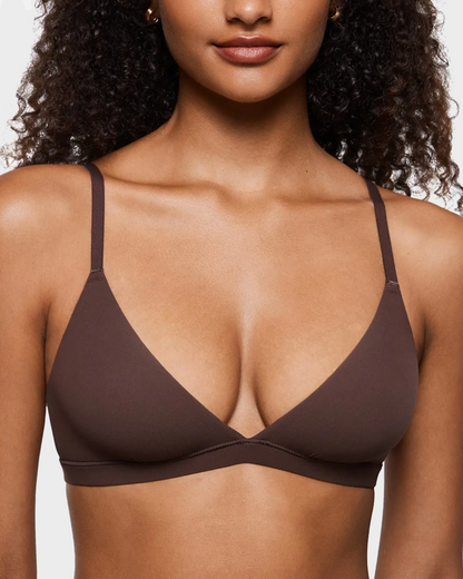 Triangle Bralette Unlined Seamless Deep V Wireless Bra