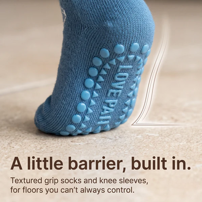 Soft Bear Face Knee Sleeves and Grip Socks for Little Explorers