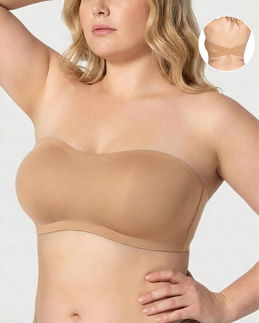 Non-Slip Crossover Side Hook Bandeau Bra
