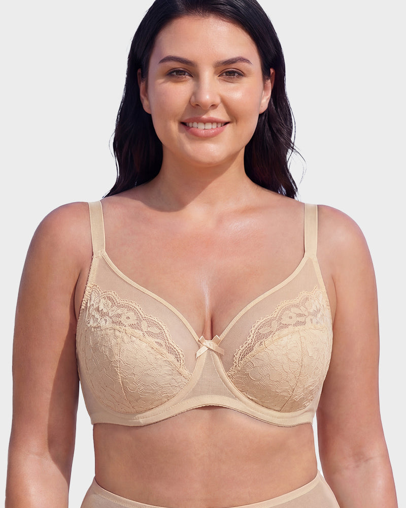 Floral Lace Minimizer Comfort Bra