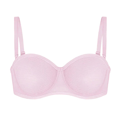 Strapless Mesh Underwire Balconette Bra
