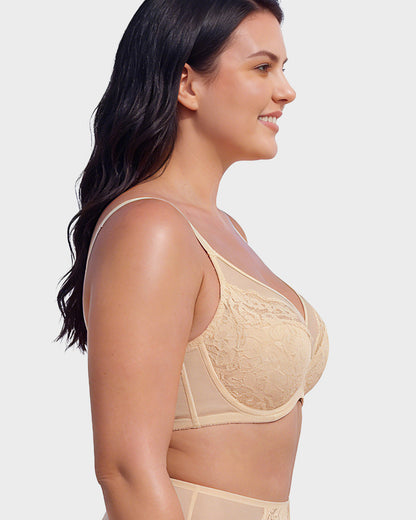 Floral Lace Minimizer Comfort Bra