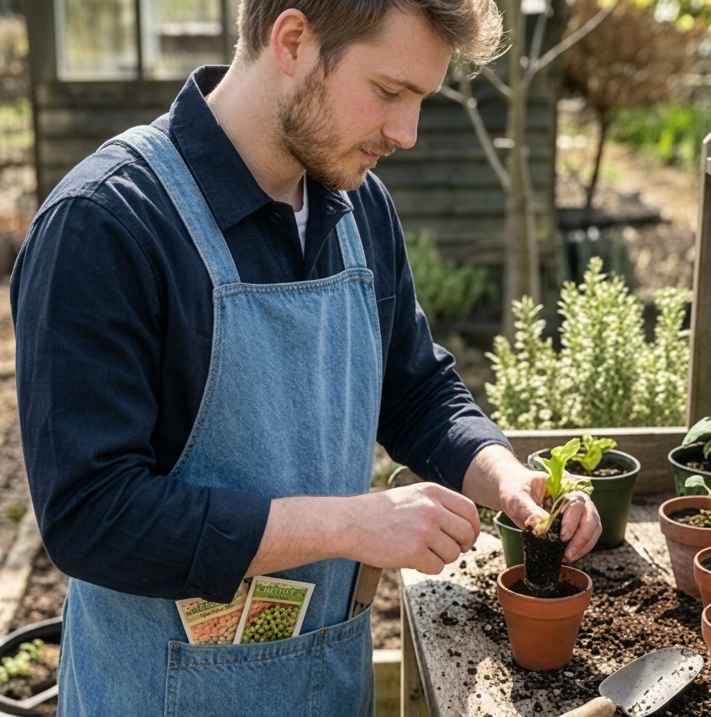 Ergonomic Cross-Back Denim Apron
