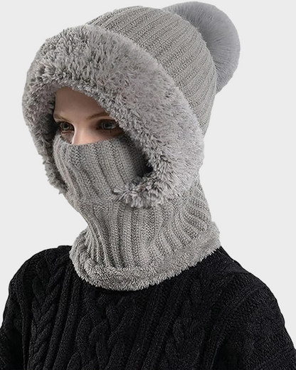 Thick Warm Knit Beanie with Pom Pom for Winter