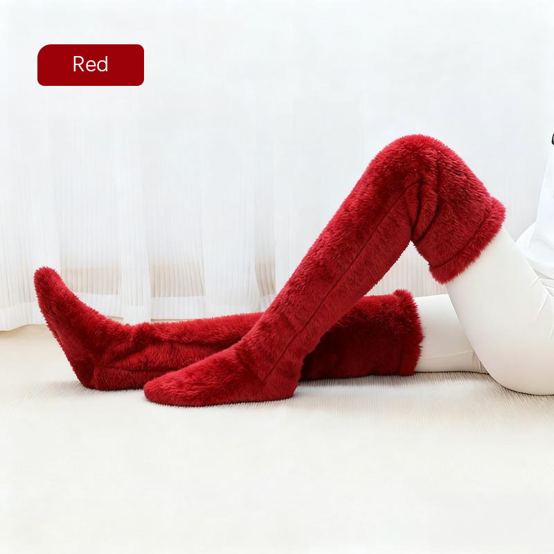 High Fuzzy Long Socks Winter Warm Cold Leg Knee Joint