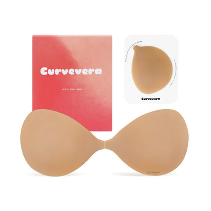 Invisible Sticky Bra Waterproof Sweat Proof Silicone Reusable with Storage Board