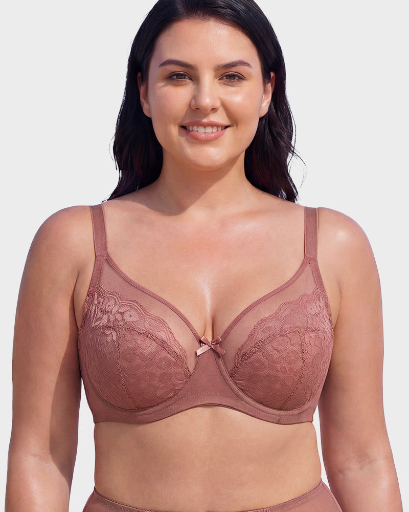 Floral Lace Minimizer Comfort Bra