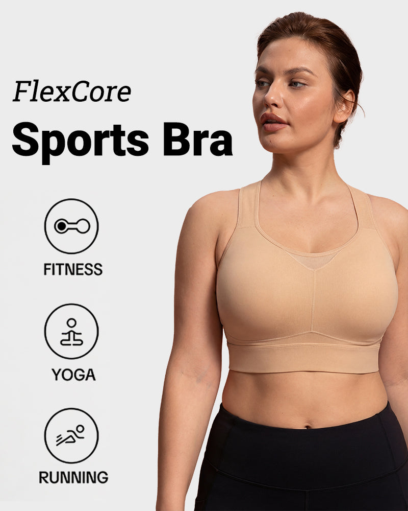 High Impact Racerback Sports Bra Full Coverage for Yoga and Training