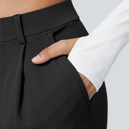 High-Waist Straight-Leg Work Pants Set