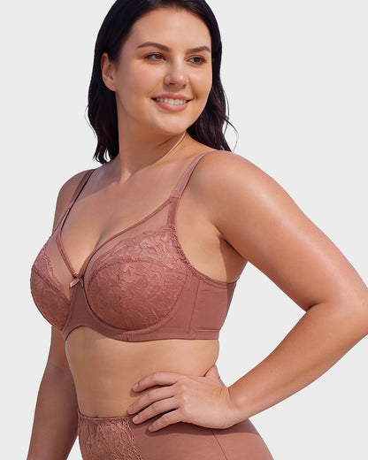 Floral Lace Minimizer Comfort Bra