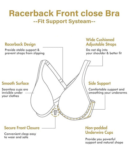 Front Closure Supportive Underwire Plunge Bra