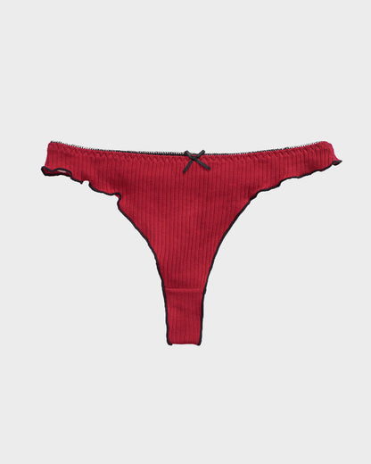 Women's Bow Low Waist Thong  Pack Ultra Soft Cotton（9 pack）