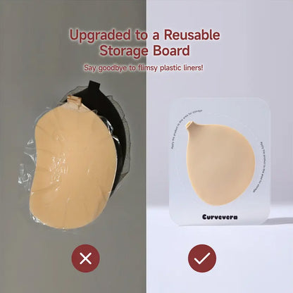 Invisible Sticky Bra Waterproof Sweat Proof Silicone Reusable with Storage Board