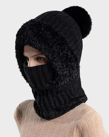 Thick Warm Knit Beanie with Pom Pom for Winter