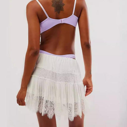 Pearl Lace Mini Skirt