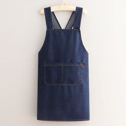 Ergonomic Cross-Back Denim Apron