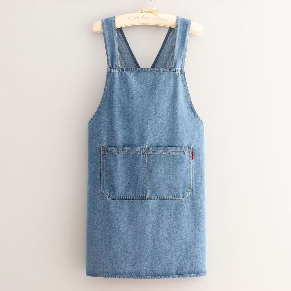 Ergonomic Cross-Back Denim Apron