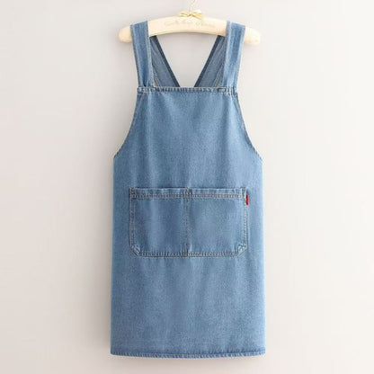 Ergonomic Cross-Back Denim Apron