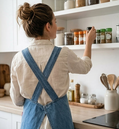 Ergonomic Cross-Back Denim Apron