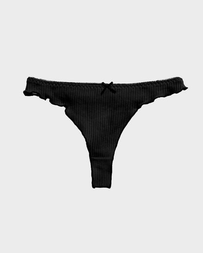 Women's Bow Low Waist Thong  Pack Ultra Soft Cotton（9 pack）