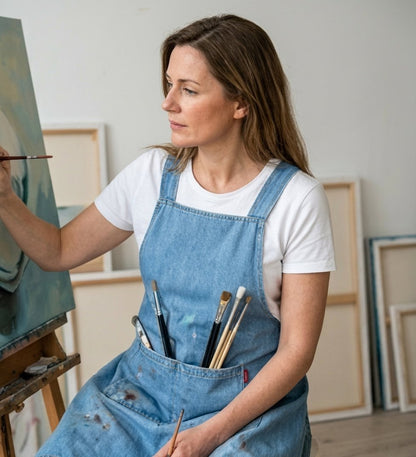 Ergonomic Cross-Back Denim Apron