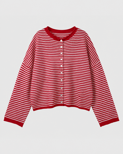 Women's Striped Cardigan Knit Long Sleeve Casual Fall Winter