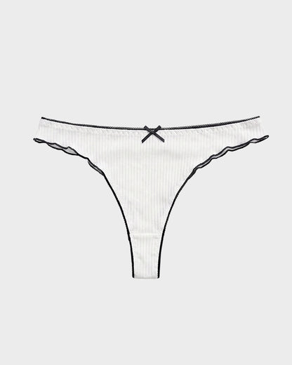 Women's Bow Low Waist Thong  Pack Ultra Soft Cotton（9 pack）