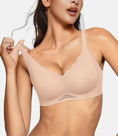 Scalloped Wireless Bras with Mesh