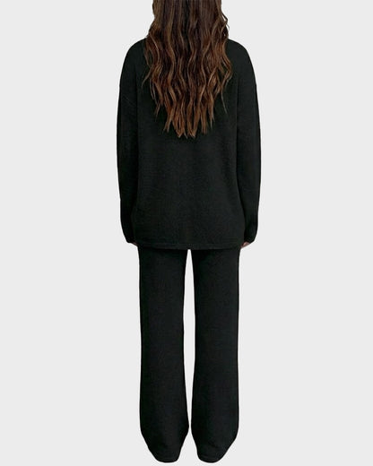 Soft Fuzzy V-Neck Loungewear Set