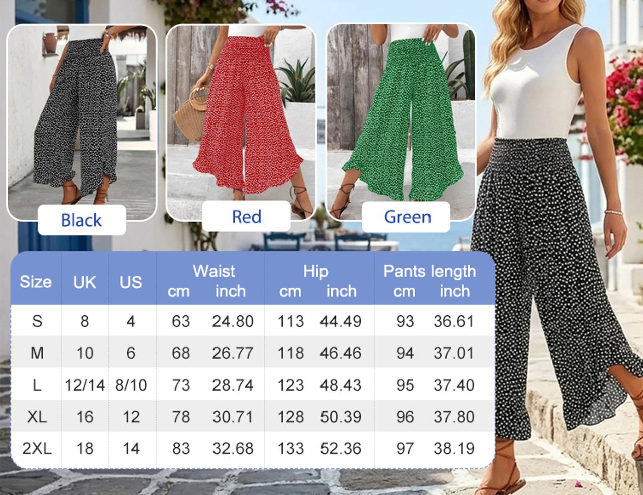 Polka Dot Loose High-Waist Wide-Leg Pants
