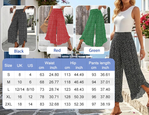 Polka Dot Loose High-Waist Wide-Leg Pants