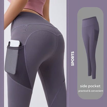 High-waisted tummy-controlling and body-shaping training leggings