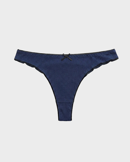 Women's Bow Low Waist Thong  Pack Ultra Soft Cotton（9 pack）