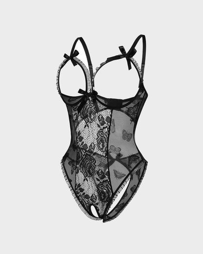 Crotchless Lace Mini Bodysuit