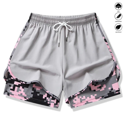 Womens Athletic Shorts with Built In Liner and Drawstring Waist