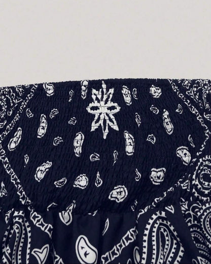 Boho Plus Size Ethnic Print Tube Top Asym Hem