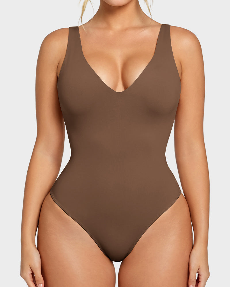 Deep V Shaping Thong Bodysuit