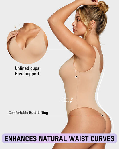 Deep V Shaping Thong Bodysuit