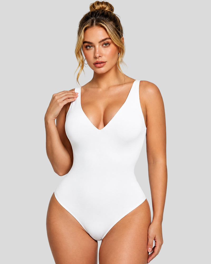 Deep V Shaping Thong Bodysuit