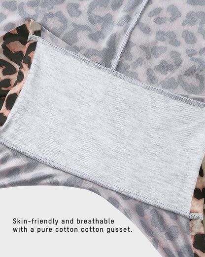 Mid-Rise Ice Silk Leopard Panties (6 Pack)