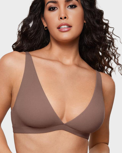 No Padding Plunge Triangle Bralette Bra