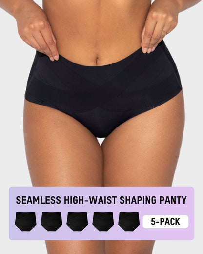 Seamless Tummy Control High-Waist Panties (5 Pack)