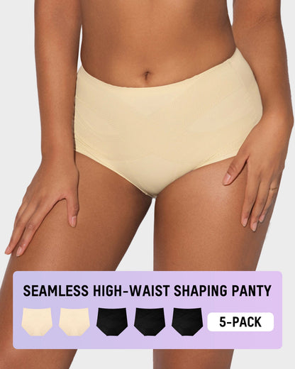 Seamless Tummy Control High-Waist Panties (5 Pack)