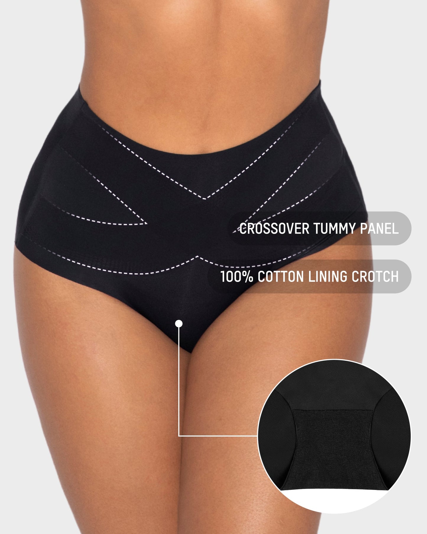 Seamless Tummy Control High-Waist Panties (5 Pack)