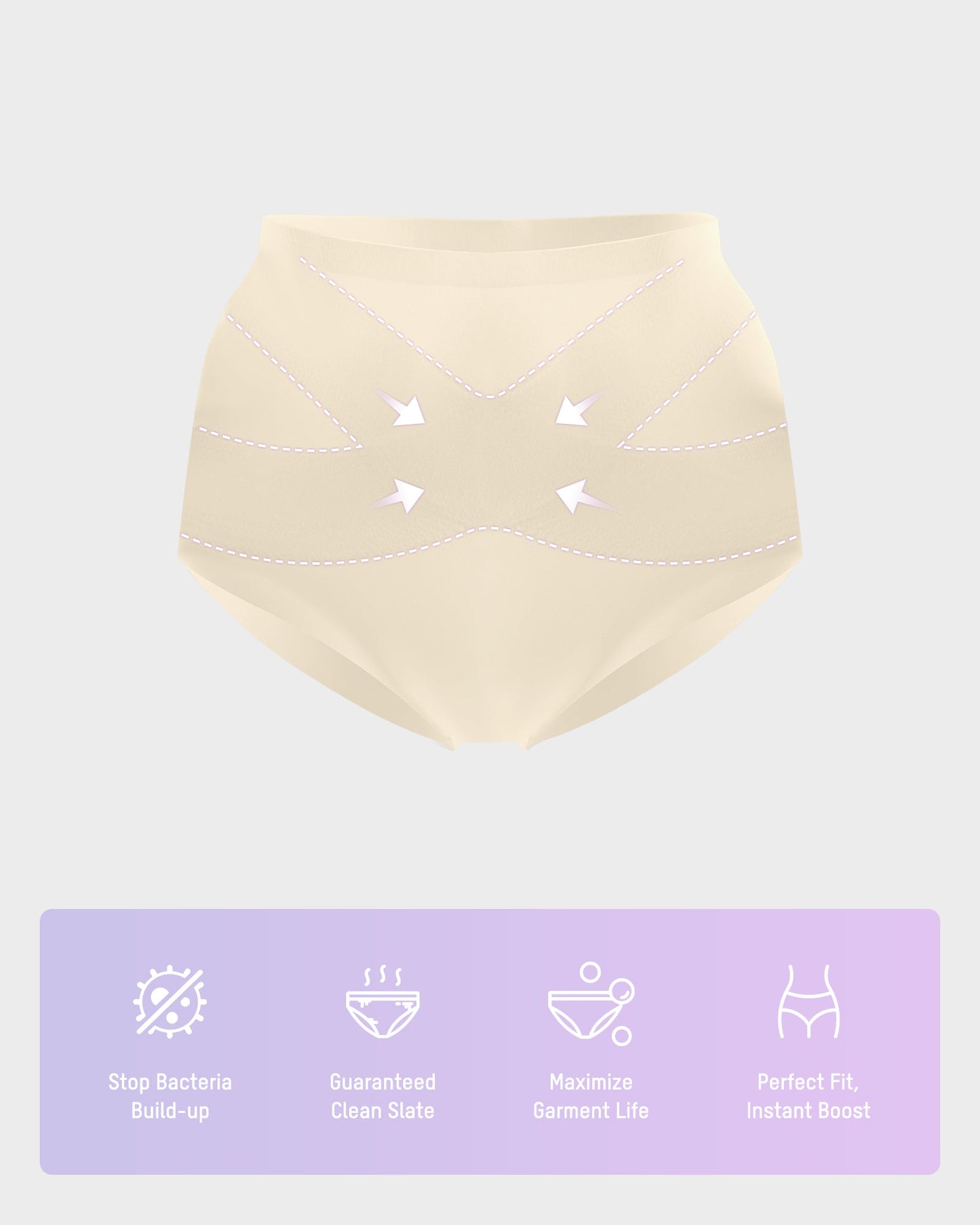Seamless Tummy Control High-Waist Panties (5 Pack)