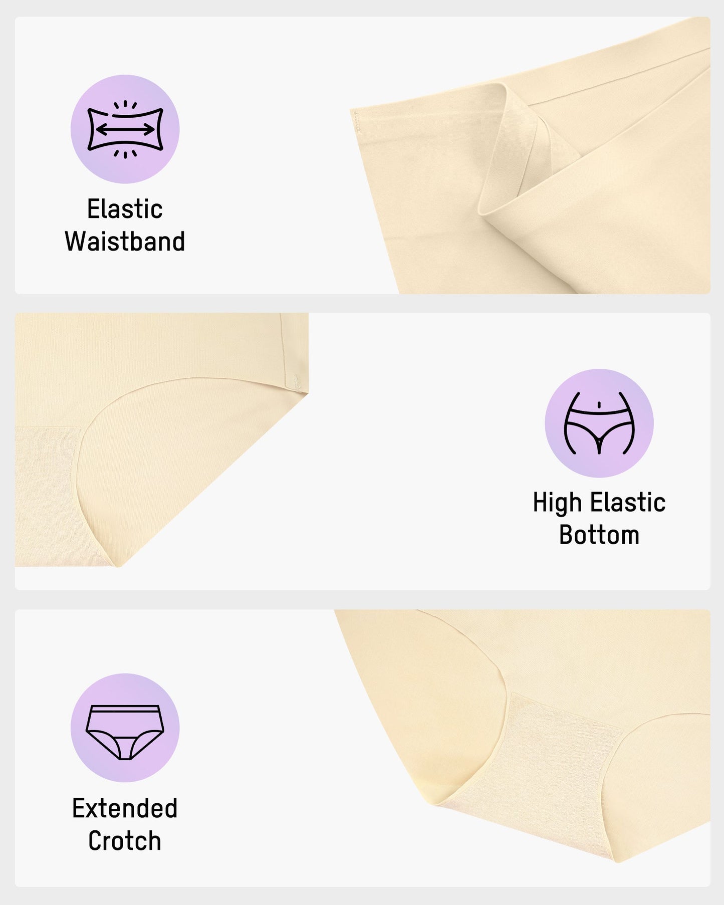 Seamless Tummy Control High-Waist Panties (5 Pack)