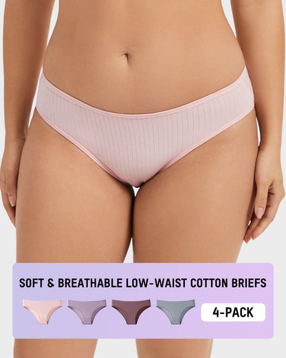 Everyday Comfort Low-Waist Cotton Briefs (4 Pack)