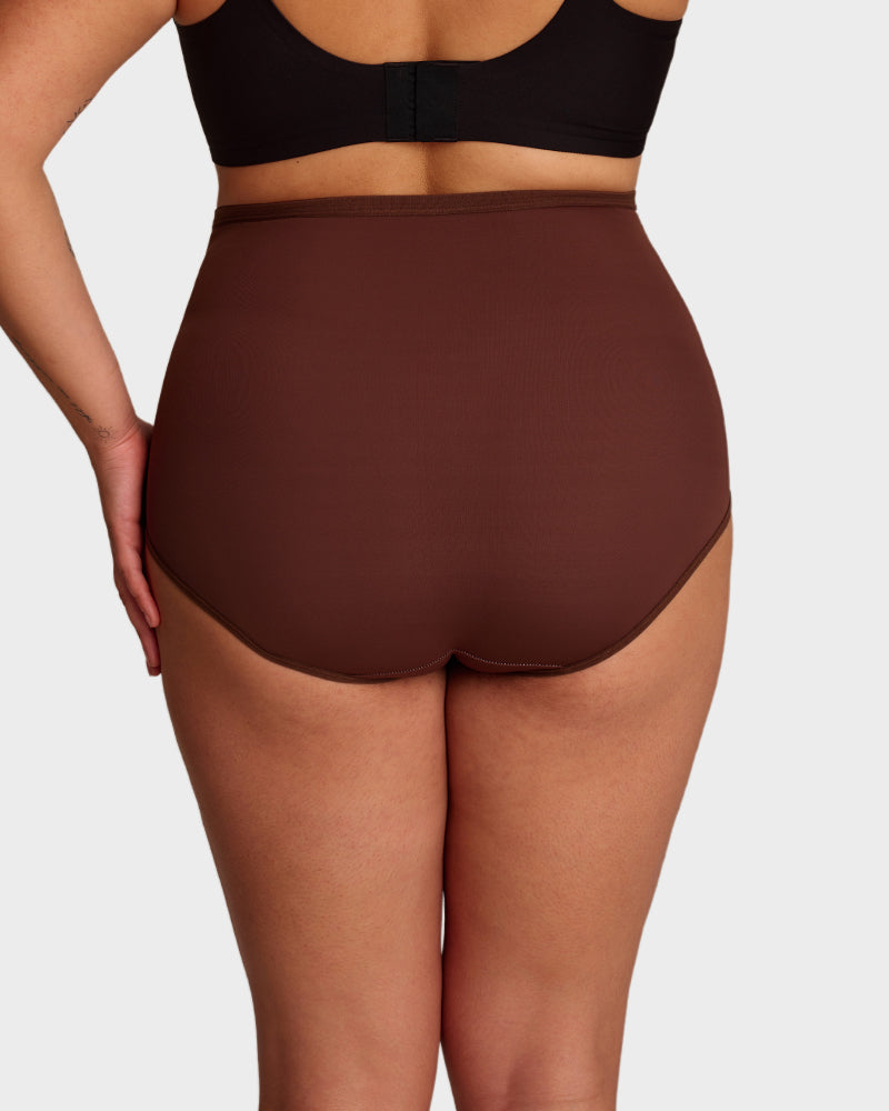 Plus-Size High-Waist Cross Tummy Control Panties (5 Pack)