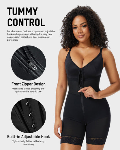 PowerMesh Deep V Bodysuit Shapewear